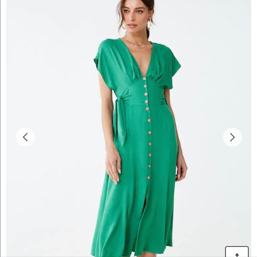 Button Front Midi Dress